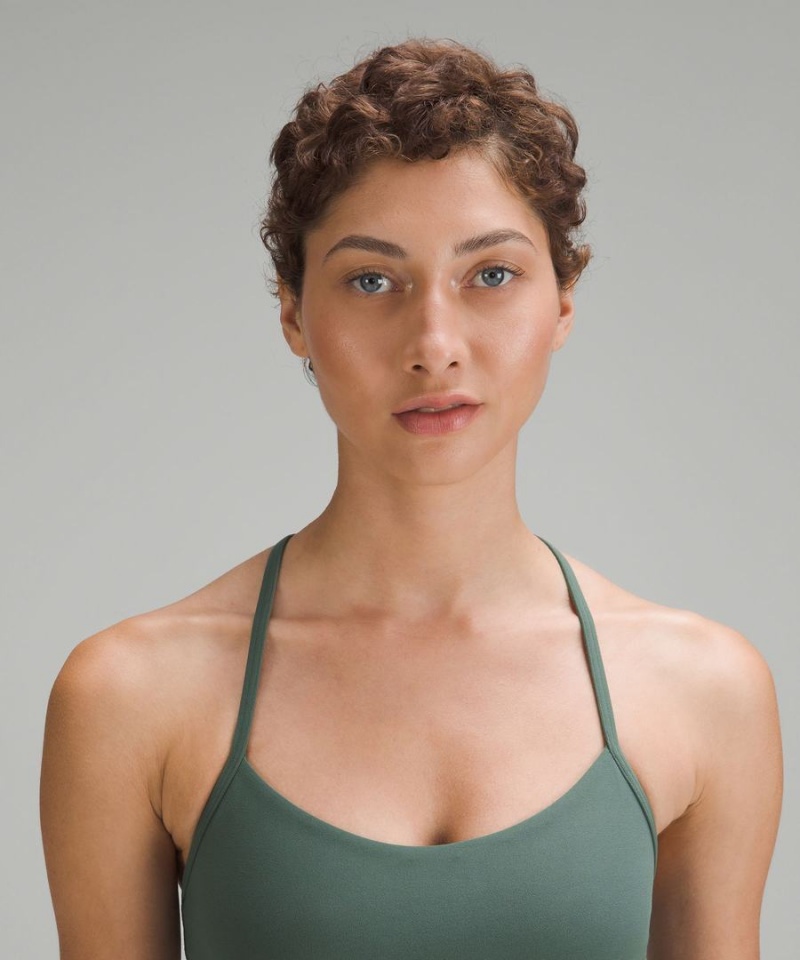 Lululemon Flow Y Bra Nulu Light Support, A–C Cups Sport BH Damen Dunkelgrün | 4623XPNDT