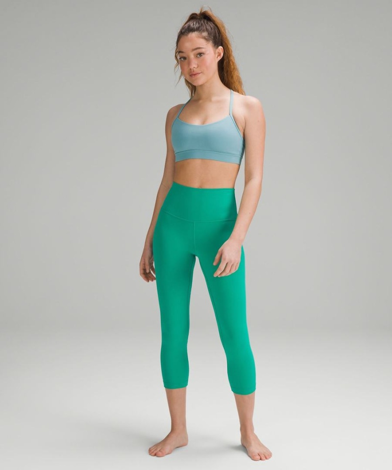 Lululemon Flow Y Bra Nulu Light Support, A–C Cups Sport BH Damen Türkis | 2104FRION