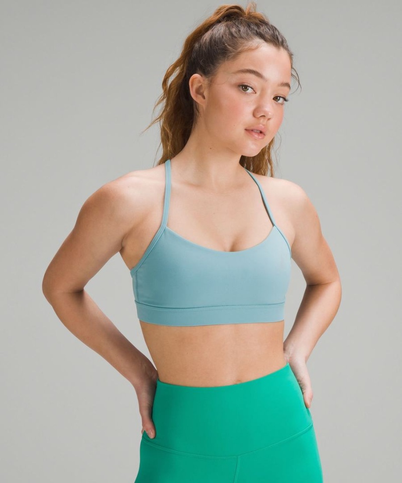 Lululemon Flow Y Bra Nulu Light Support, A–C Cups Sport BH Damen Türkis | 2104FRION