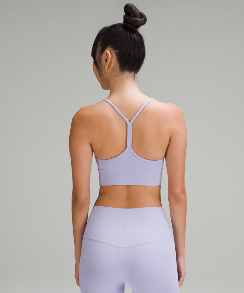 Lululemon Flow Y Nulu Longline Bra Light Support, A–C Cups Sport BH Damen Lila | 8905BOSZD