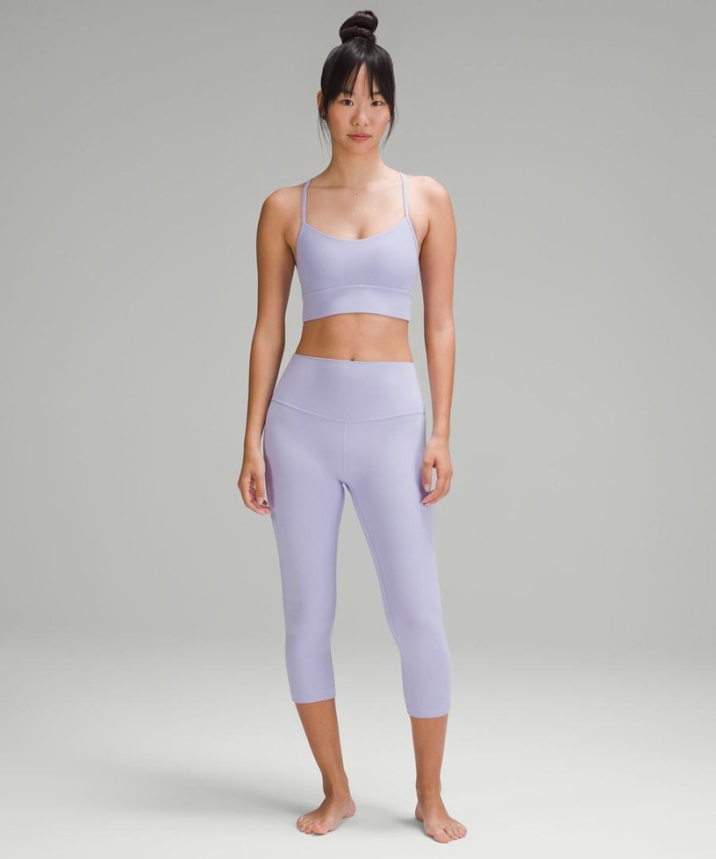 Lululemon Flow Y Nulu Longline Bra Light Support, A–C Cups Sport BH Damen Lila | 8905BOSZD