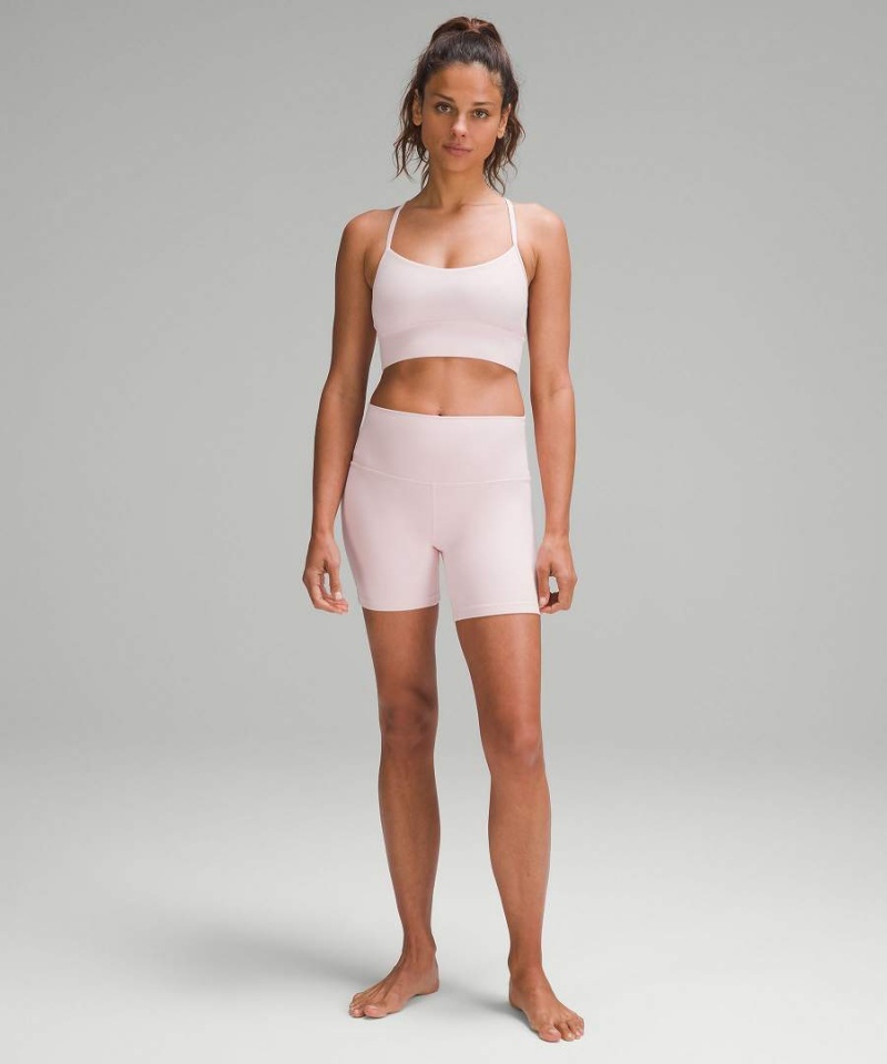 Lululemon Flow Y Nulu Longline Bra Light Support, A–C Cups Sport BH Damen Rosa | 1235CKYDU