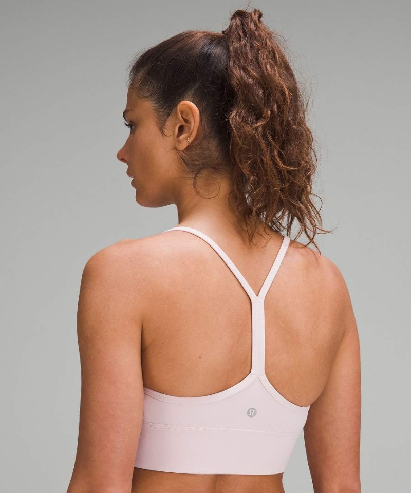 Lululemon Flow Y Nulu Longline Bra Light Support, A–C Cups Sport BH Damen Rosa | 1235CKYDU