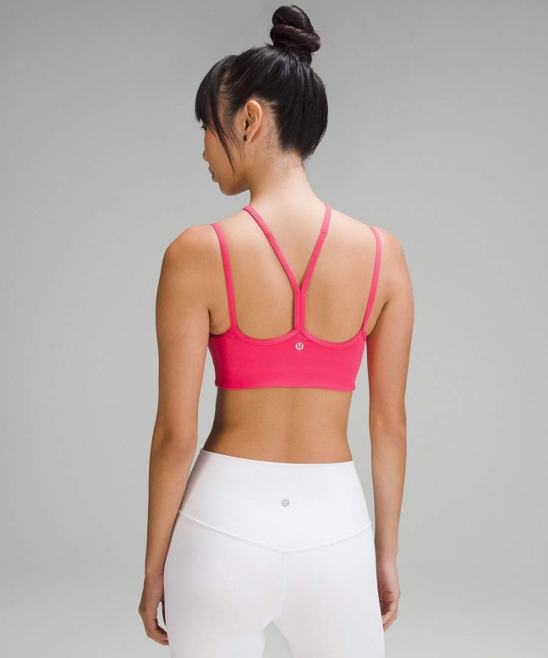 Lululemon Flow Y Riemchen Bra Nulu Light Support, A–C Cups Sport BH Damen Rot | 5204DINLT