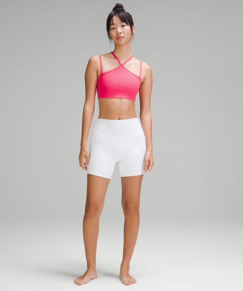 Lululemon Flow Y Riemchen Bra Nulu Light Support, A–C Cups Sport BH Damen Rot | 5204DINLT