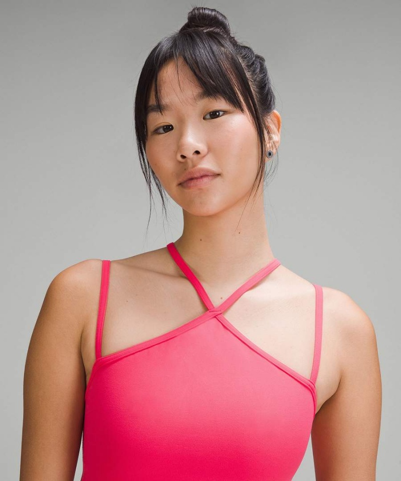 Lululemon Flow Y Riemchen Bra Nulu Light Support, A–C Cups Sport BH Damen Rot | 5204DINLT