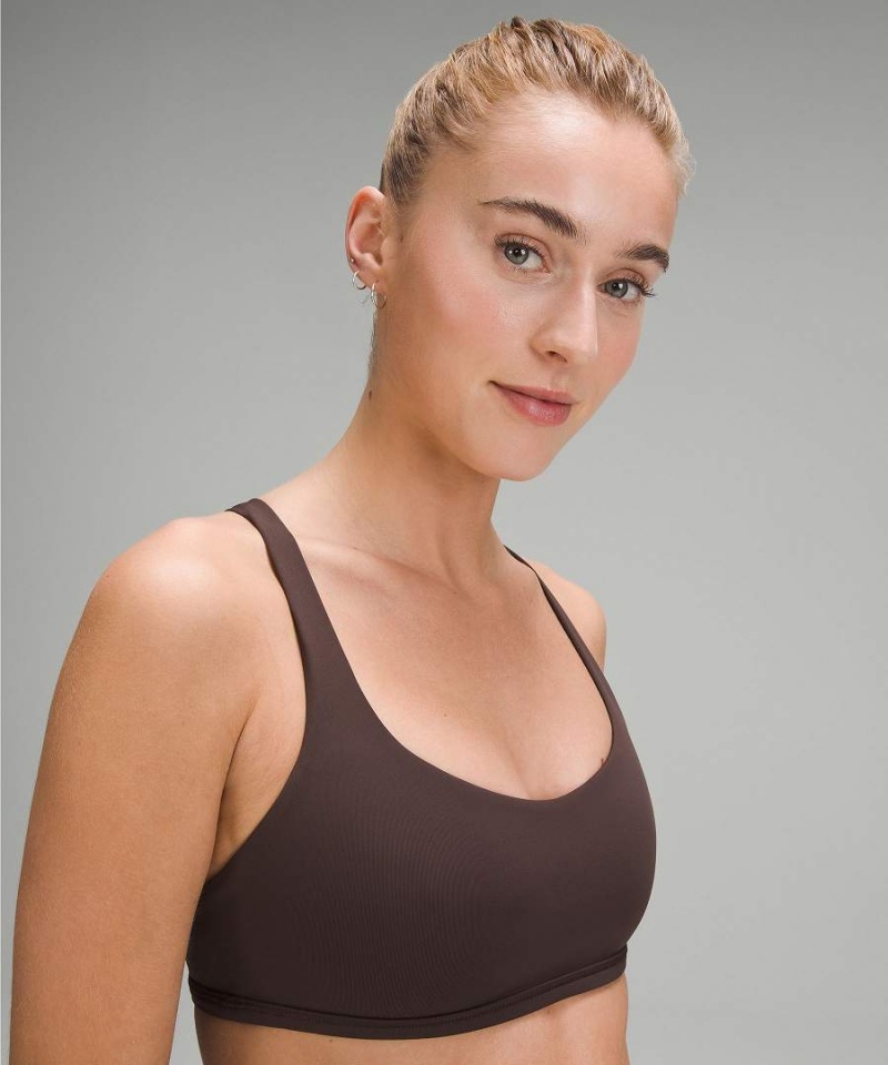 Lululemon Free to Be Bra - Wild Light Support, A/B Cup Sport BH Damen Schokolade | 7234NTLDG