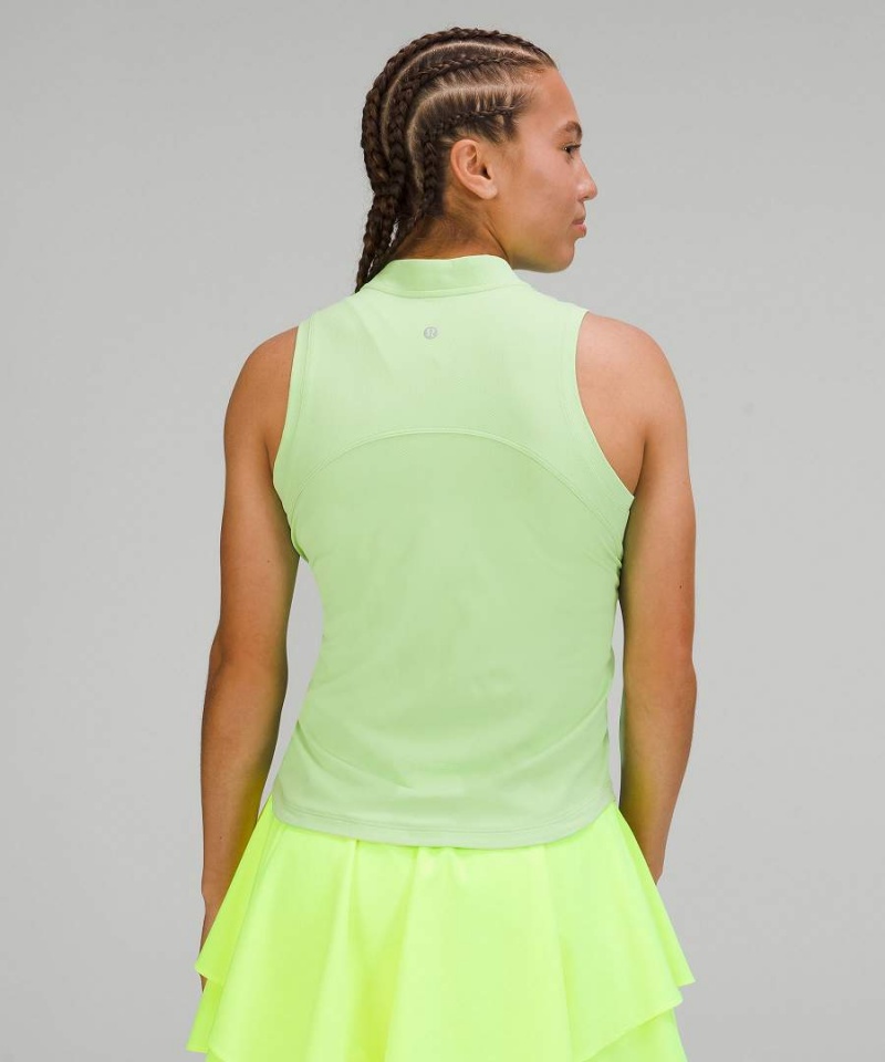 Lululemon Front-Zip Mock-Neck Tennis Tanktop Damen Grün Hell | 7654ZXJGU