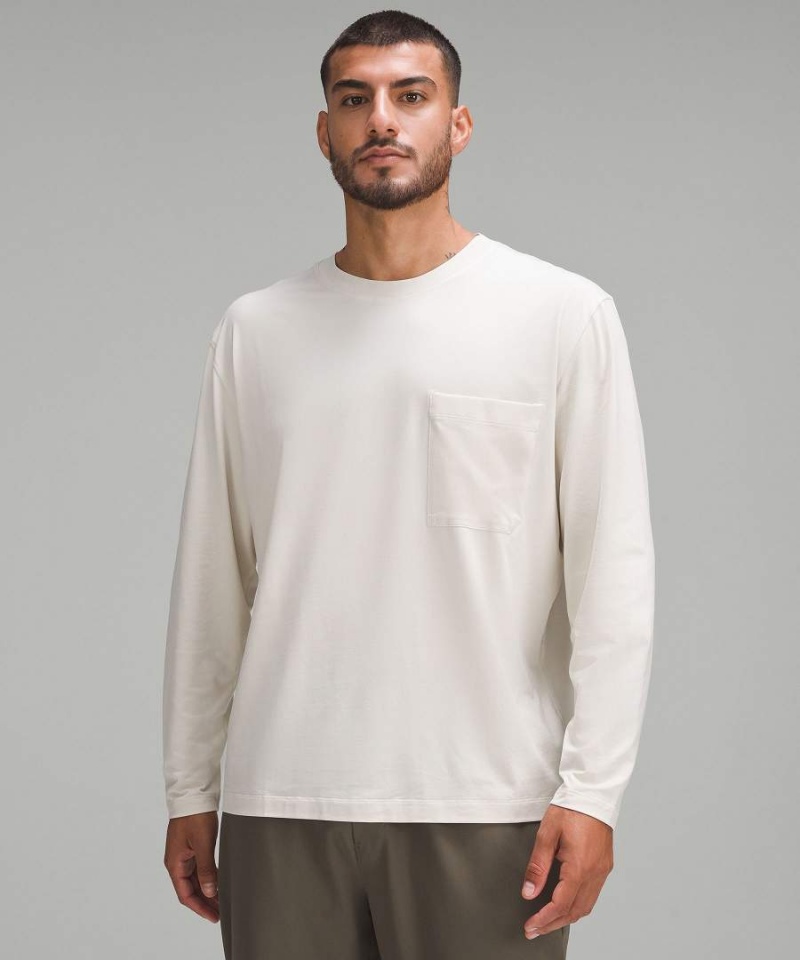 Lululemon Fundamental Oversized Pocket Langarmhemd Herren Beige | 5413QWRHD