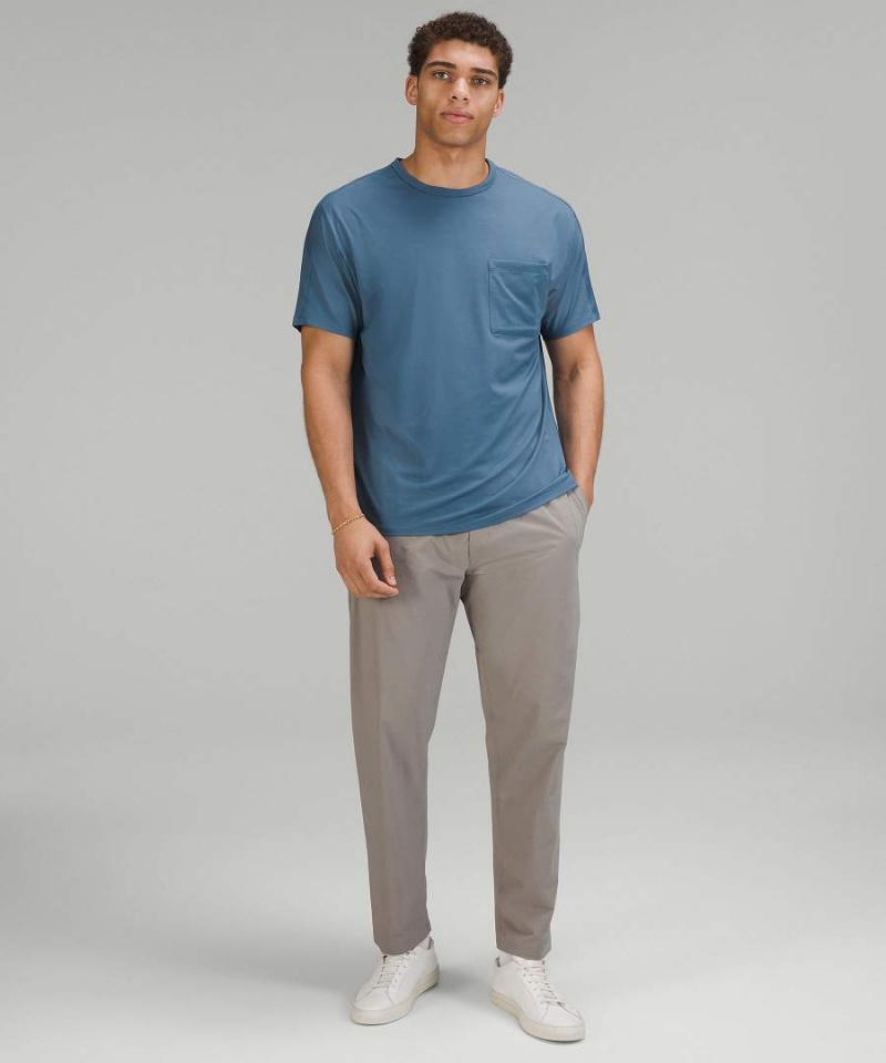 Lululemon Fundamental Pocket T-shirts Herren Blau | 3945HSOWL