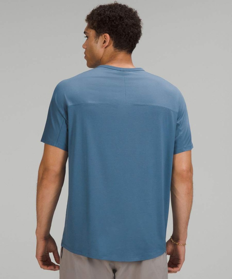 Lululemon Fundamental Pocket T-shirts Herren Blau | 3945HSOWL