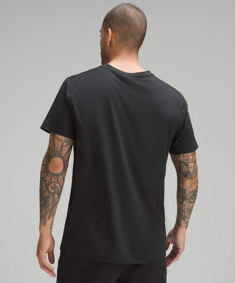 Lululemon Fundamental V-Neck T-shirts Herren Schwarz | 9728JIBOX