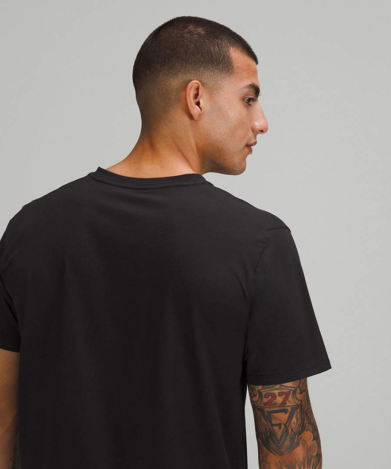 Lululemon Fundamental V-Neck T-shirts Herren Schwarz | 9728JIBOX