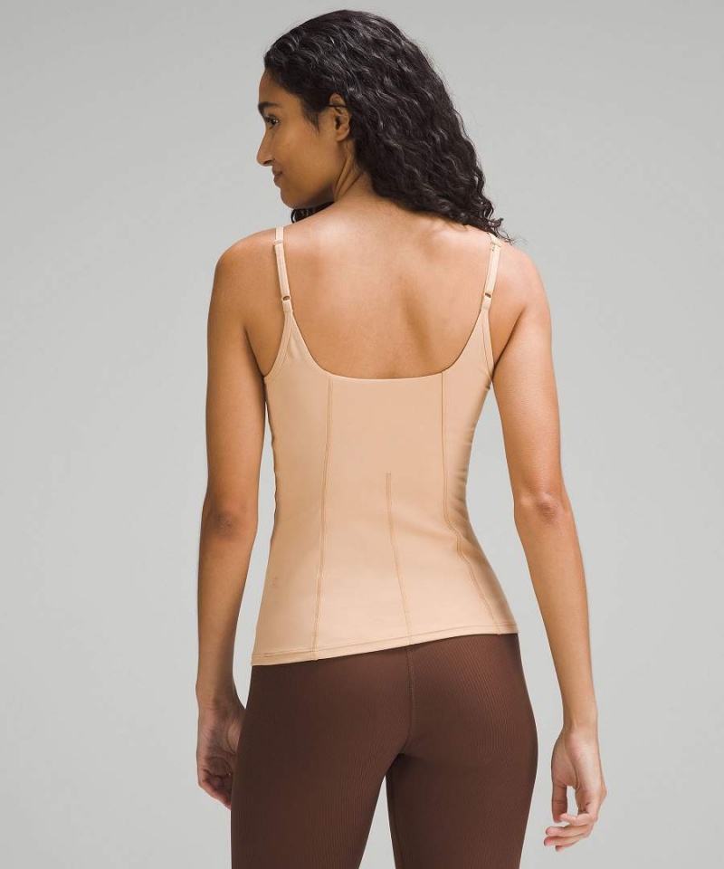 Lululemon Gerade Riemen Close-to-Body Shelf Tanktop Damen Beige | 2086CUPLN