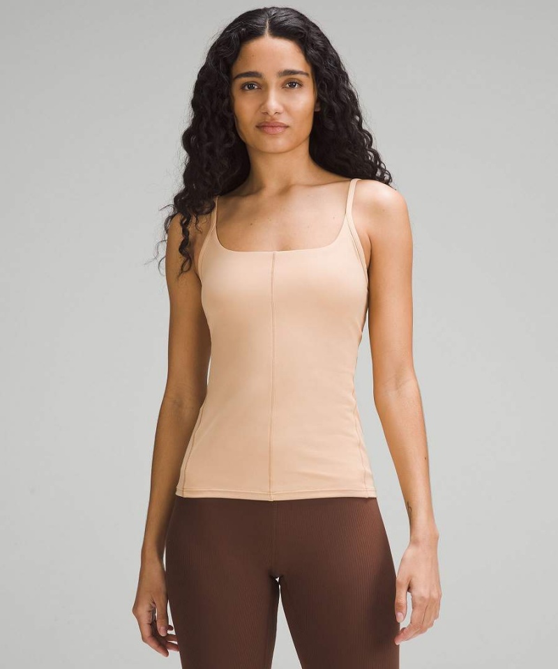 Lululemon Gerade Riemen Close-to-Body Shelf Tanktop Damen Beige | 2086CUPLN