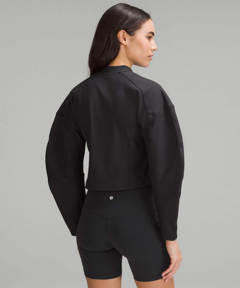 Lululemon Gerippt Luxtreme Weite-Sleeve Pullover Damen Schwarz | 6192FDYRA