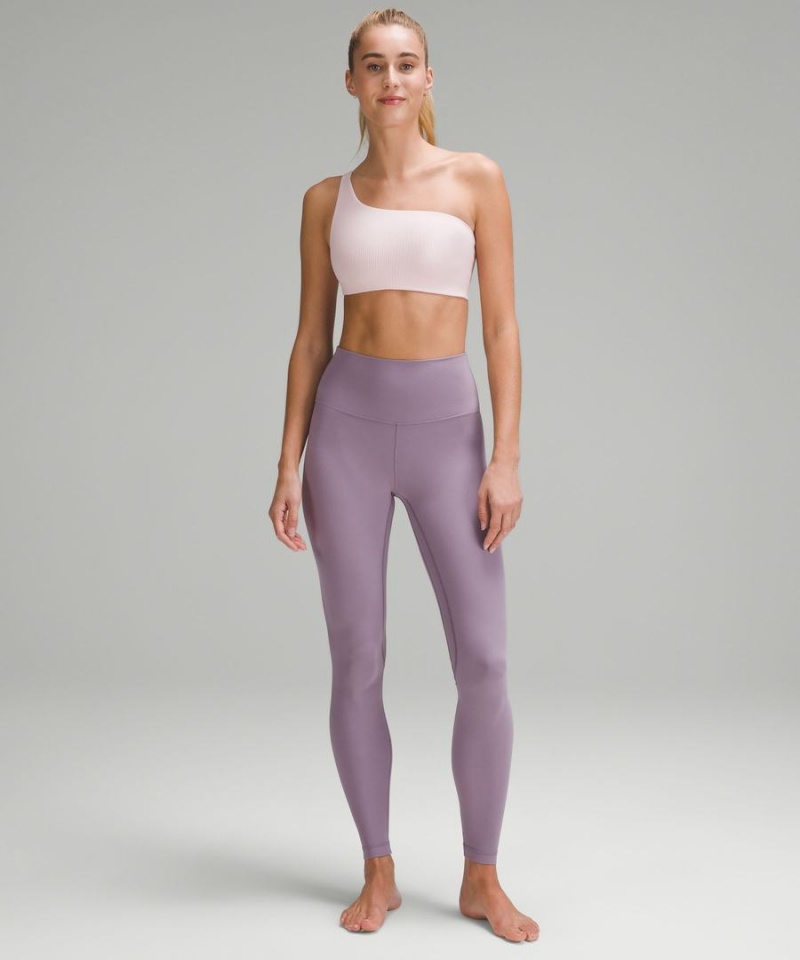 Lululemon Gerippt Nulu Asymmetrical Yoga Bra Light Support, A/B Cup Sport BH Damen Rosa | 7392CBRTY