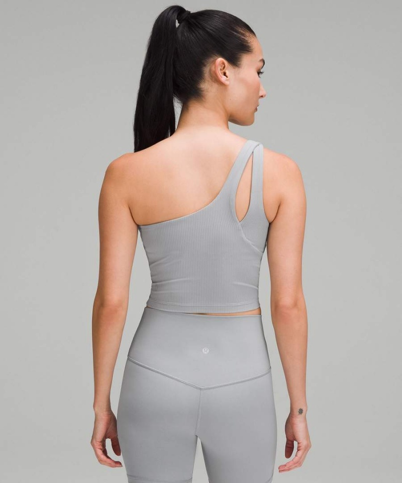 Lululemon Gerippt Nulu Asymmetrical Yoga Tanktop Damen Grau | 9046PJRED