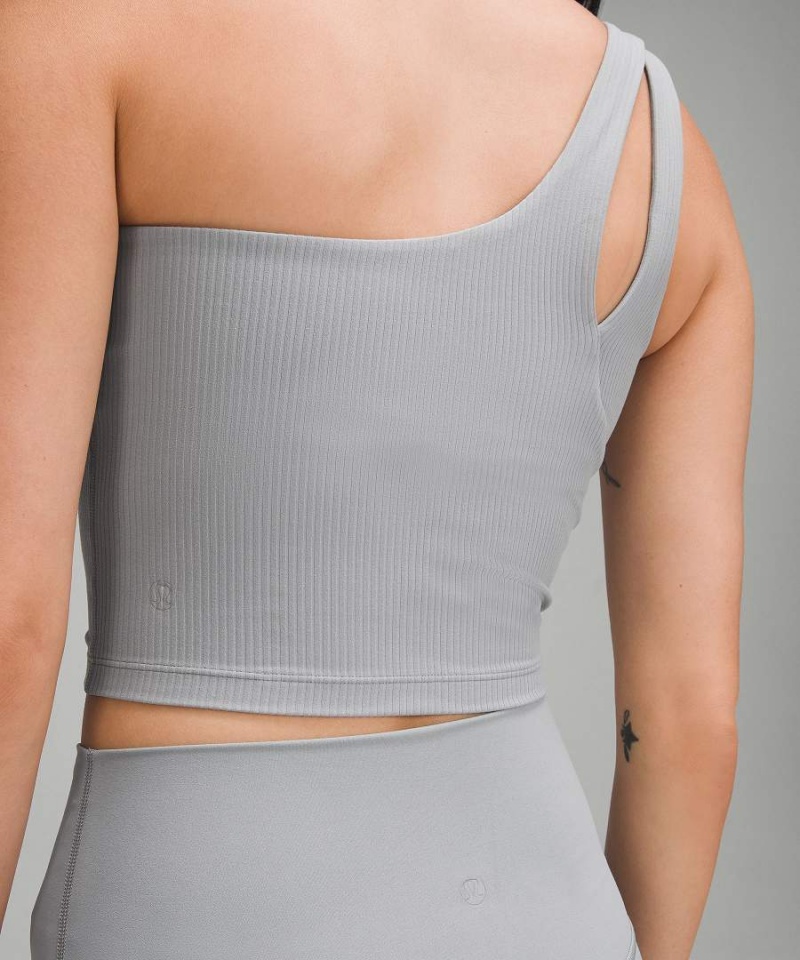 Lululemon Gerippt Nulu Asymmetrical Yoga Tanktop Damen Grau | 9046PJRED