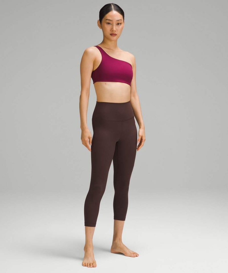 Lululemon Gerippt Nulu Asymmetrical Yoga Bra Light Support, A/B Cup Sport BH Damen Bordeaux | 0876DKUML