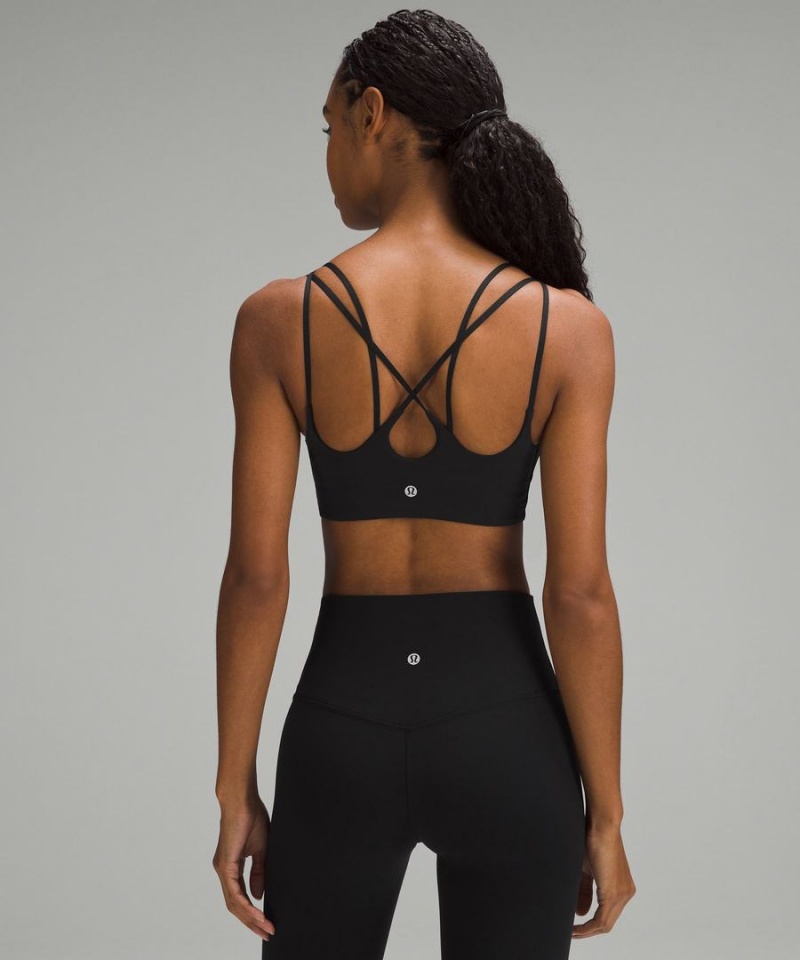 Lululemon Gerippt Nulu Riemchen Yoga Bra Light Support, A/B Cup Sport BH Damen Schwarz | 1302HPOBA