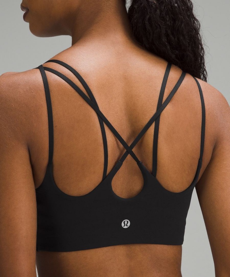 Lululemon Gerippt Nulu Riemchen Yoga Bra Light Support, A/B Cup Sport BH Damen Schwarz | 1302HPOBA