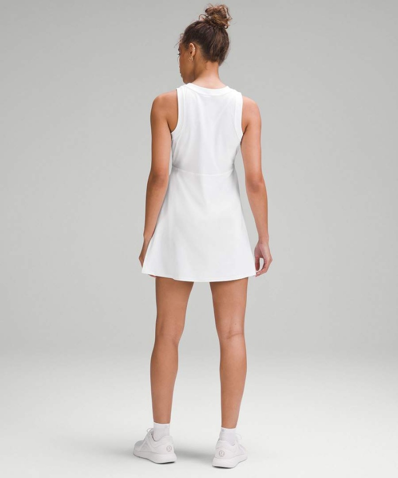 Lululemon Grid-Texture Ärmellose Tennis Kleid Damen Weiß | 2985XERAZ