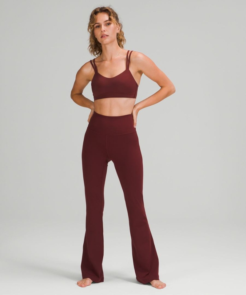 Lululemon Groove Super-High-Rise Flared Nulu Regular Leggings Damen Rot Bordeaux | 3487QCFDK