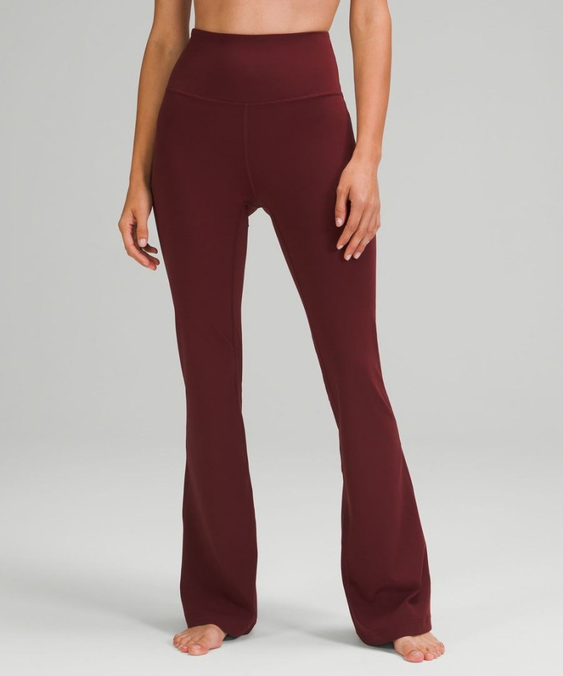 Lululemon Groove Super-High-Rise Flared Nulu Regular Leggings Damen Rot Bordeaux | 3487QCFDK