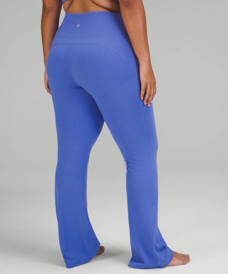 Lululemon Groove Super-High-Rise Flared Nulu Regular Leggings Damen Indigo | 7610ZUFBP