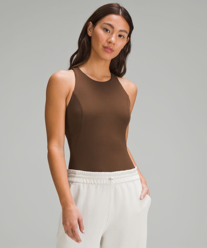 Lululemon High-Neck Tight-Fit Shelf Bodysuit Body Damen Schokolade | 6025ZEKIF