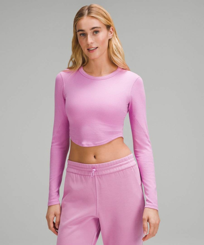 Lululemon Hold Tight Cropped Langarmhemd Damen Lila | 5163TLMDK