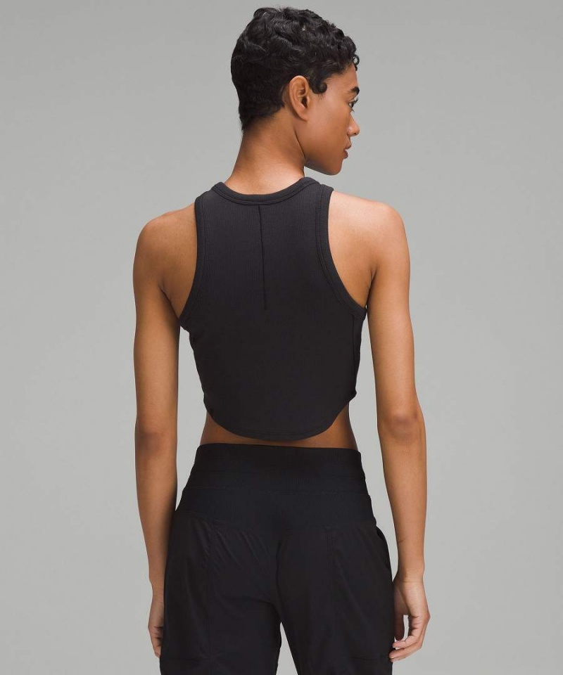 Lululemon Hold Tight Cropped Tanktop Damen Schwarz | 3467XAIMJ