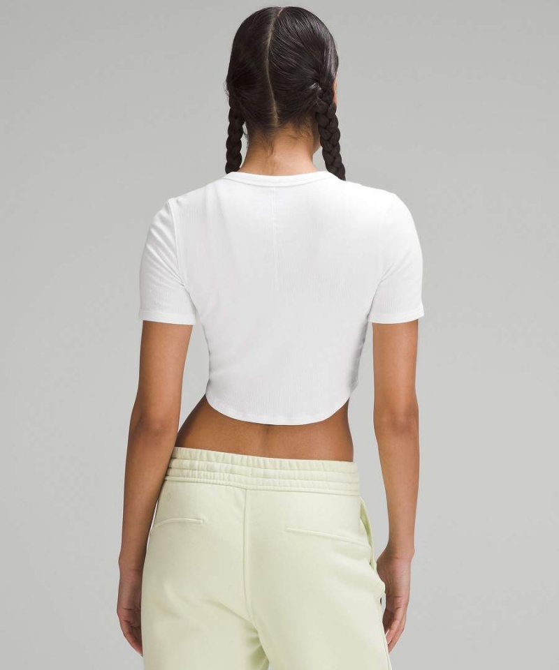 Lululemon Hold Tight Cropped T-shirts Damen Weiß | 7314GXSQC