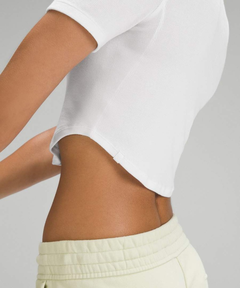 Lululemon Hold Tight Cropped T-shirts Damen Weiß | 7314GXSQC