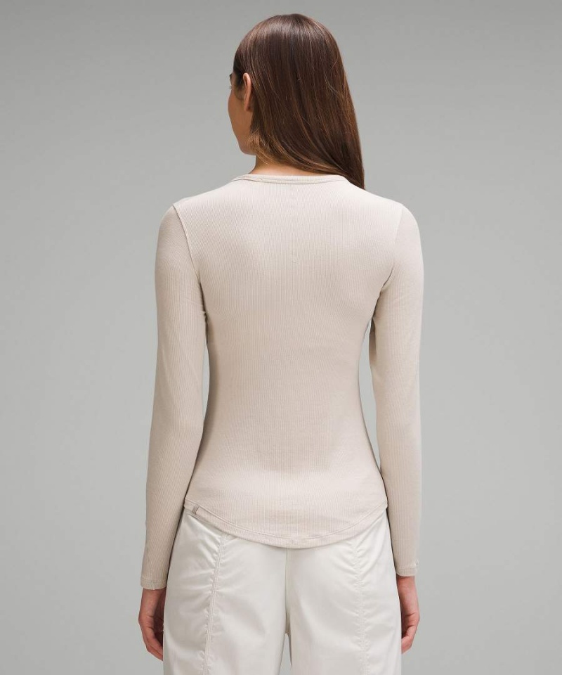 Lululemon Hold Tight Langarmhemd Damen Beige | 8721LOMXH