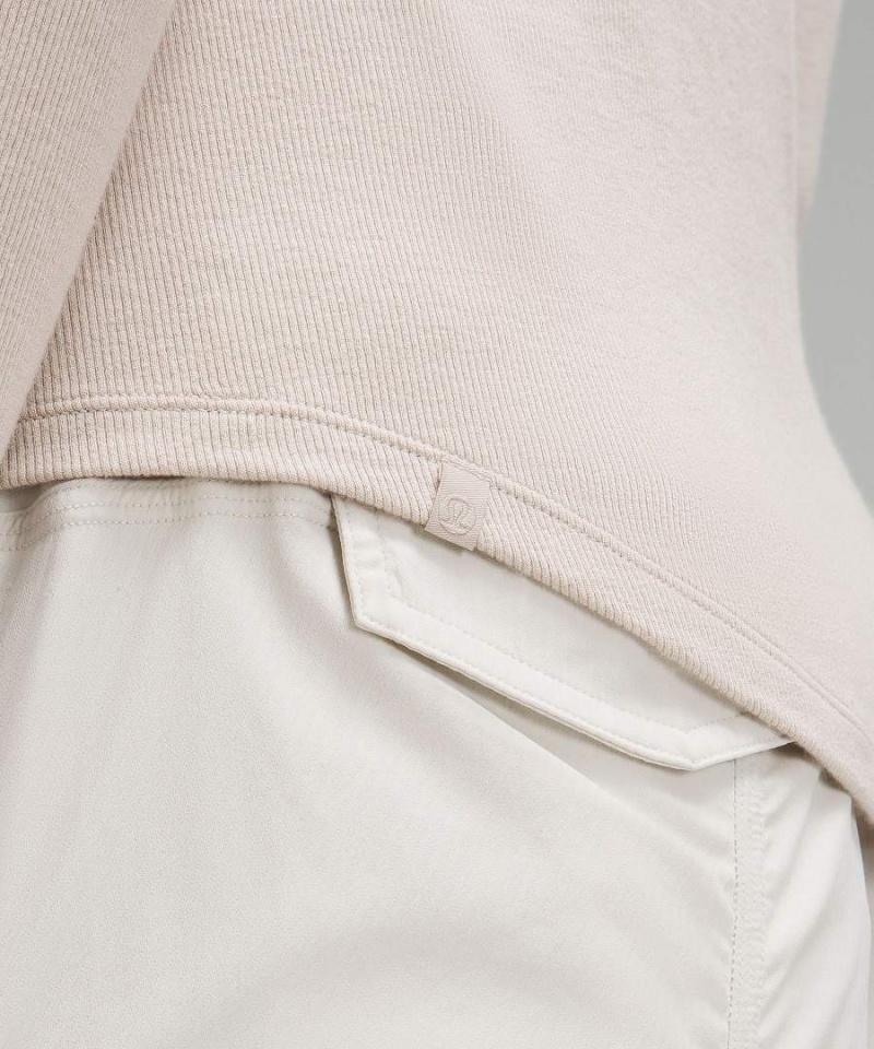 Lululemon Hold Tight Langarmhemd Damen Beige | 8721LOMXH