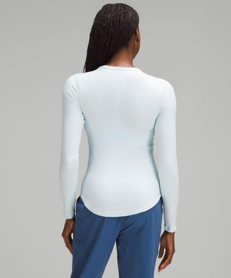 Lululemon Hold Tight Langarmhemd Damen Blau | 6729KXNGU