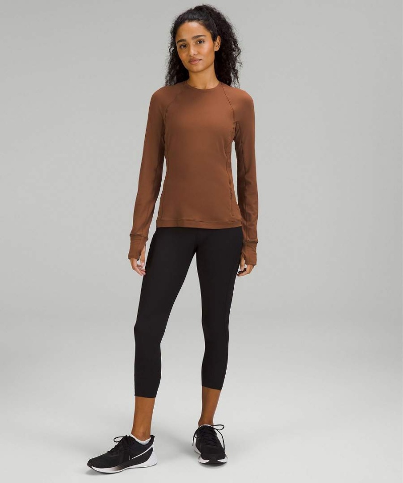 Lululemon It's Rulu Run Langarmhemd Damen Braun | 9610YLPVZ