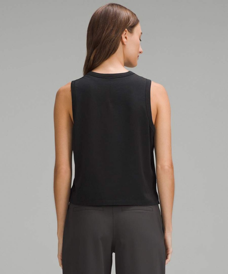 Lululemon Klassische-Fit Baumwoll-Blend Tanktop Damen Schwarz | 5304RKBSH