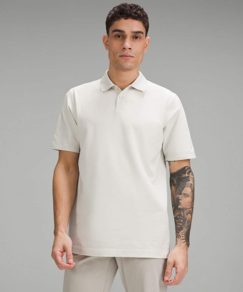 Lululemon Klassische-Fit Pique Kurzes-Sleeve Polo Shirts Herren Beige | 5402NFLBY