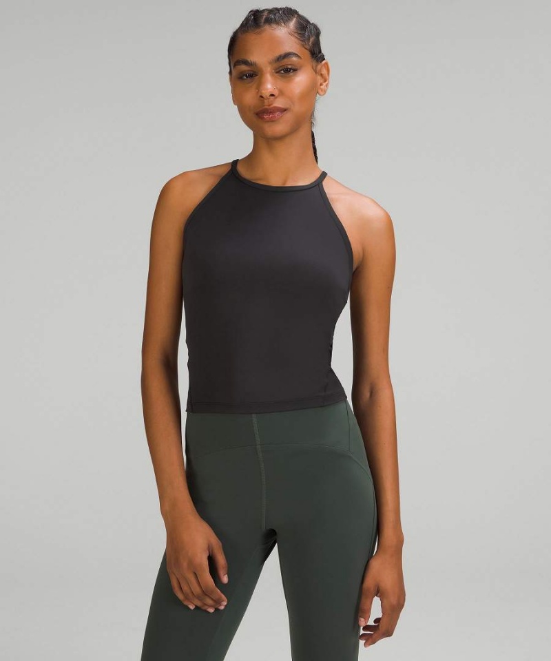 Lululemon Laufschuhe High-Neck Yoga Tanktop Damen Schwarz | 6201UZKAF