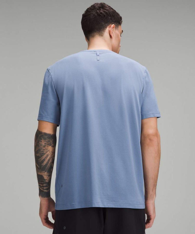 Lululemon License to Train Relaxed Kurzes-Sleeve T-shirts Herren Blau | 0312AFGPL