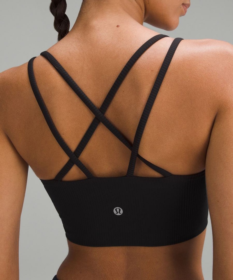 Lululemon Like a Cloud Gerippt Longline Bra Light Support, B/C Cup Sport BH Damen Schwarz | 3568RNEKF