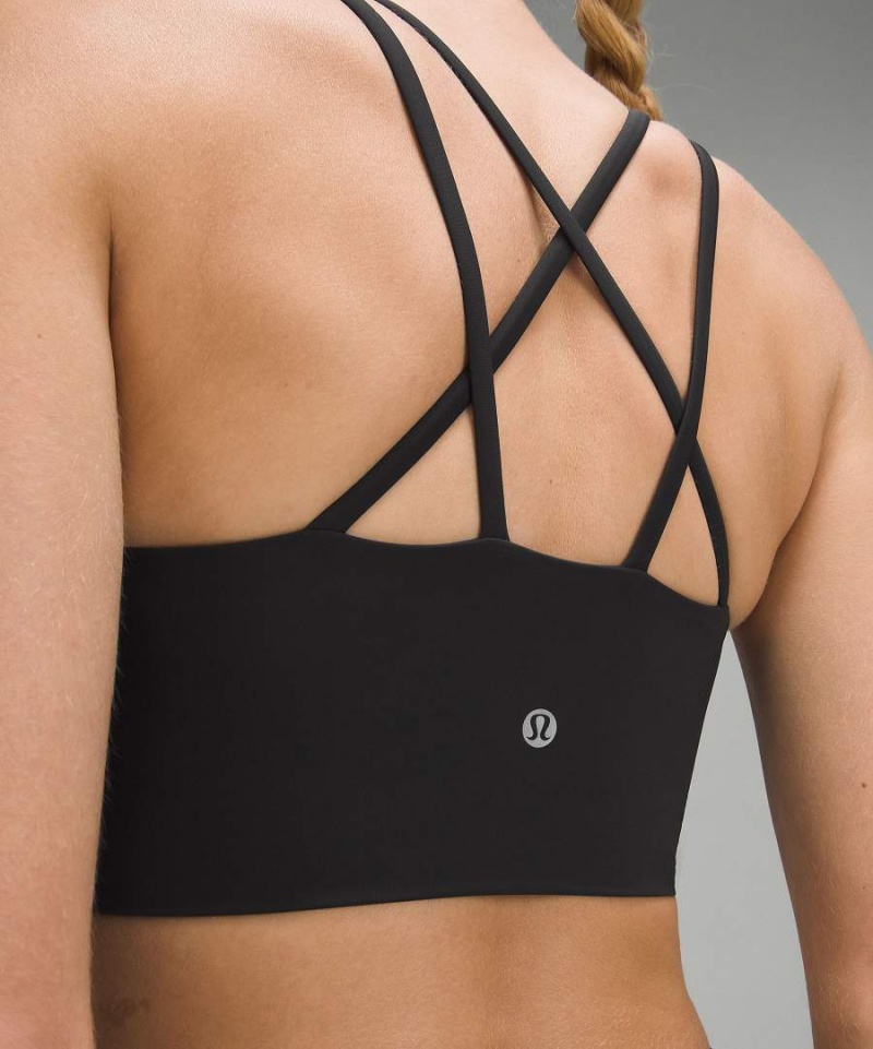 Lululemon Like a Cloud High-Neck Longline Bra Light Support, B/C Cup Sport BH Damen Schwarz | 1250SQRIW