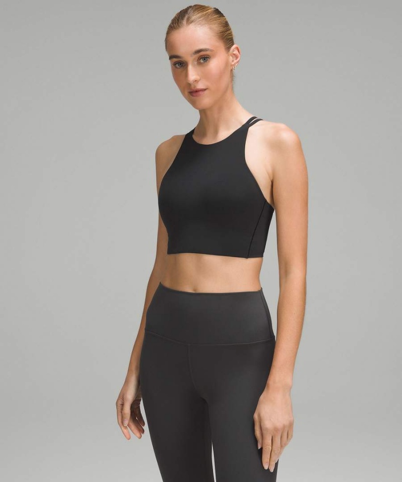 Lululemon Like a Cloud High-Neck Longline Bra Light Support, B/C Cup Sport BH Damen Schwarz | 1250SQRIW