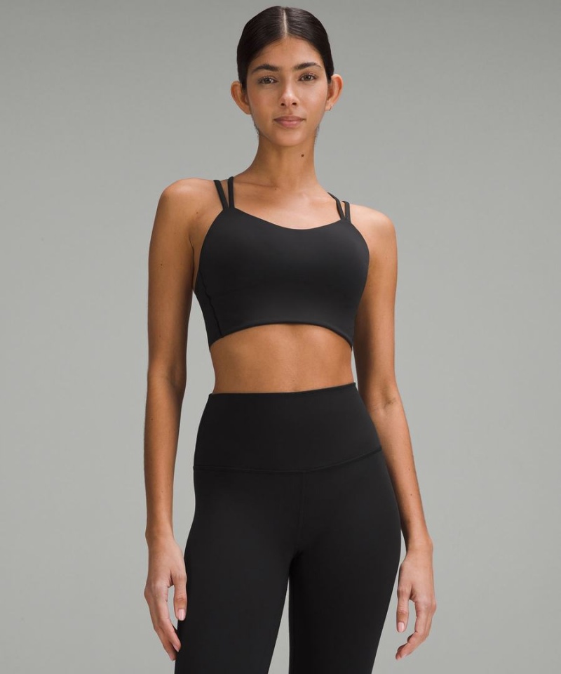 Lululemon Like a Cloud Longline Bra Light Support, B/C Cup Sport BH Damen Schwarz | 1563TNWIA