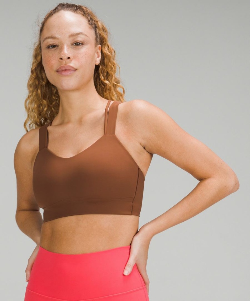 Lululemon Like a Cloud Longline Bra Light Support, D/DD Cup Sport BH Damen Braun | 3576IZGUR