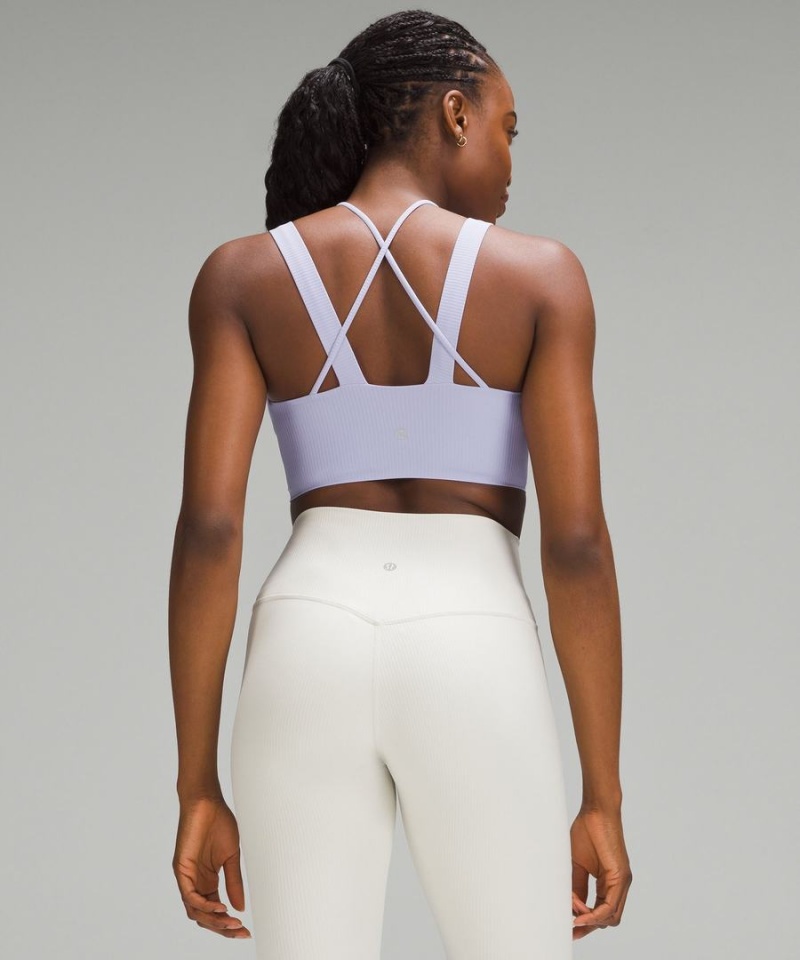 Lululemon Like a Cloud Longline Gerippt Bra Light Support, D/DD Cups Sport BH Damen Lila | 6590MYUSK