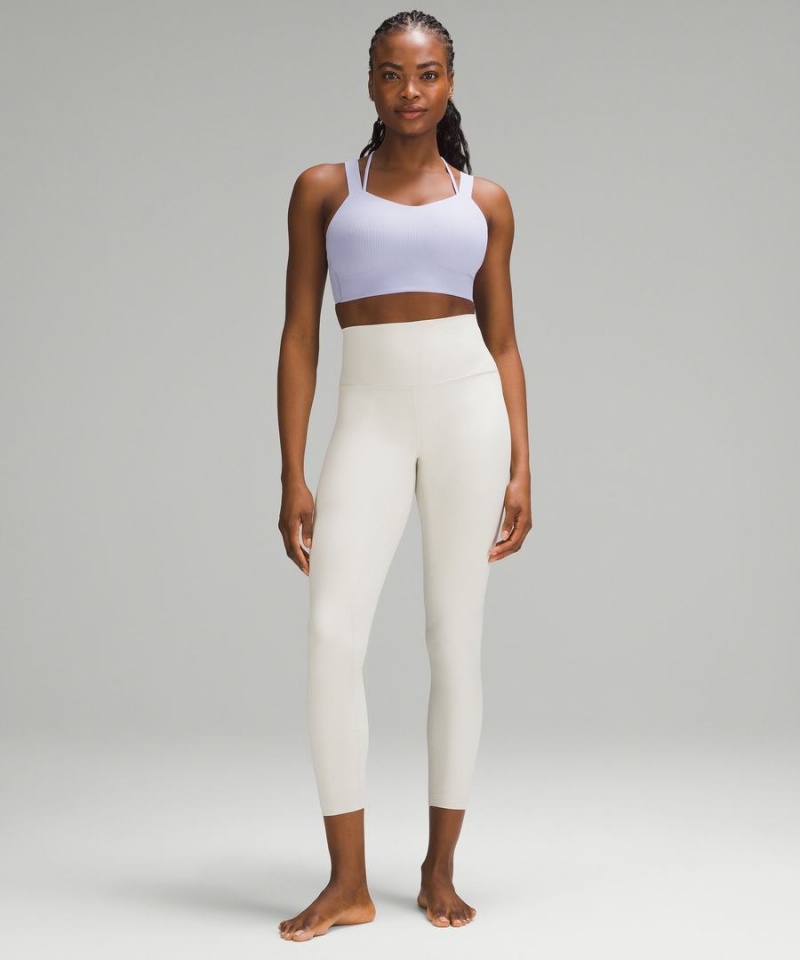 Lululemon Like a Cloud Longline Gerippt Bra Light Support, D/DD Cups Sport BH Damen Lila | 6590MYUSK